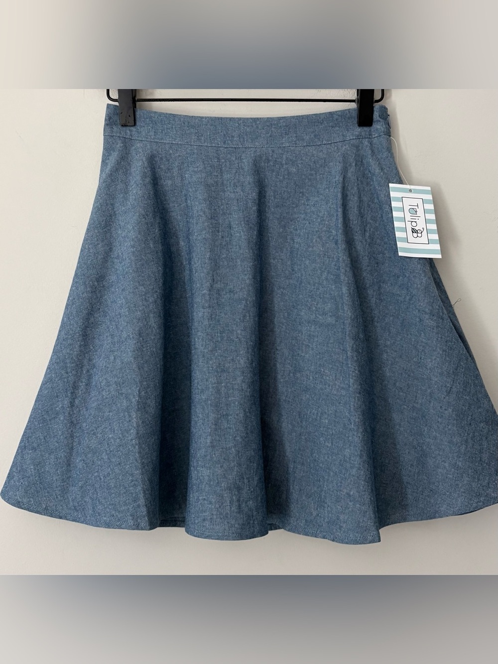Tulip B Denim-Look A-line Circle Skirt